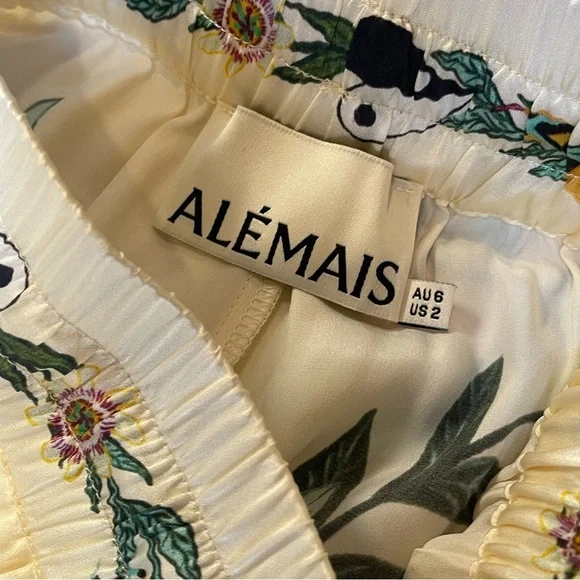 ALÉMAIS Meagan Novelty Printed 100% Silk Pants Size US 2 - Picture 7 of 16
